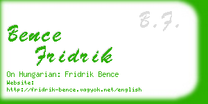 bence fridrik business card